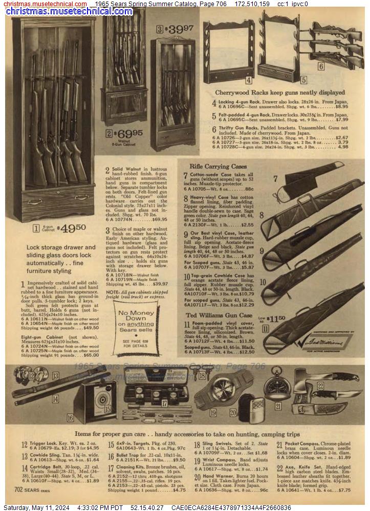1965 Sears Spring Summer Catalog, Page 706
