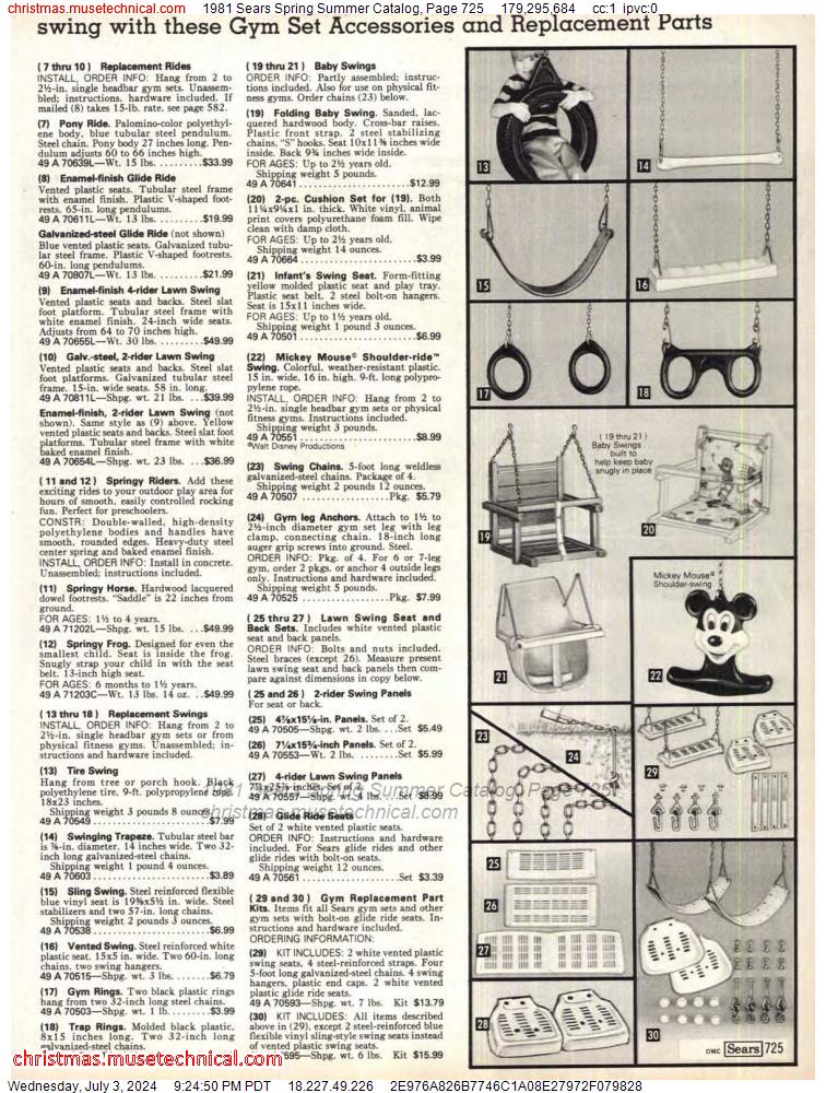 1981 Sears Spring Summer Catalog, Page 725