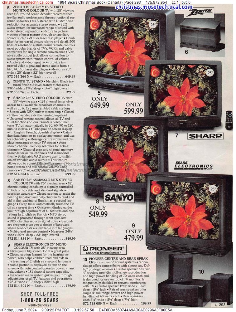 1994 Sears Christmas Book (Canada), Page 293