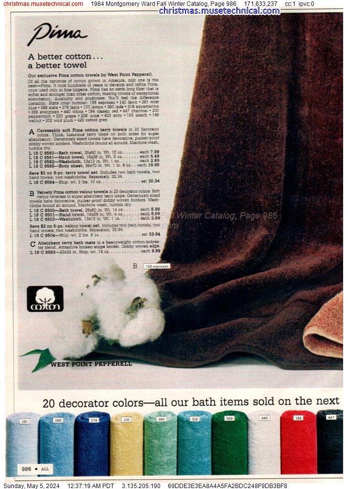 1984 Montgomery Ward Fall Winter Catalog, Page 986