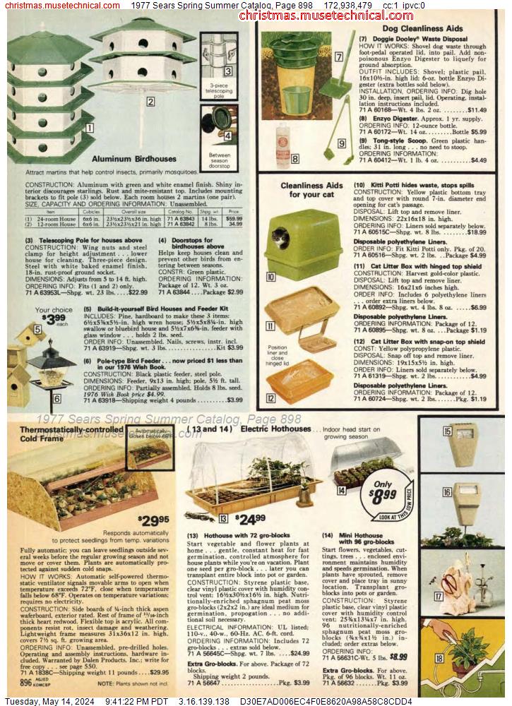 1977 Sears Spring Summer Catalog, Page 898