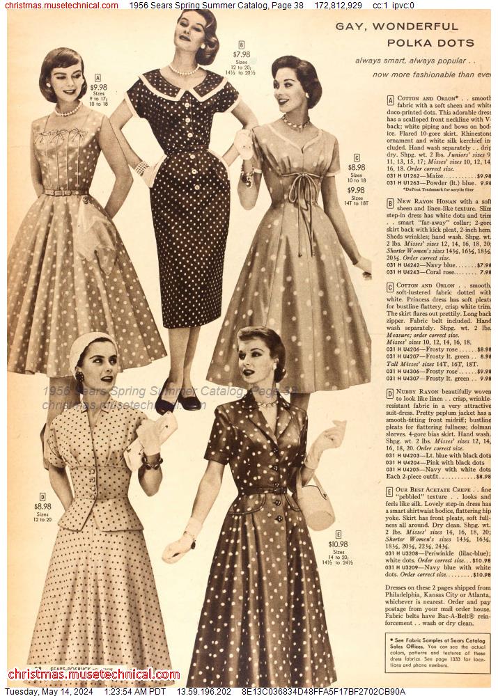 1956 Sears Spring Summer Catalog, Page 38