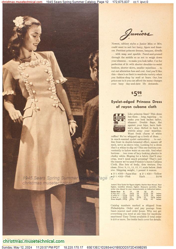 1945 Sears Spring Summer Catalog, Page 12
