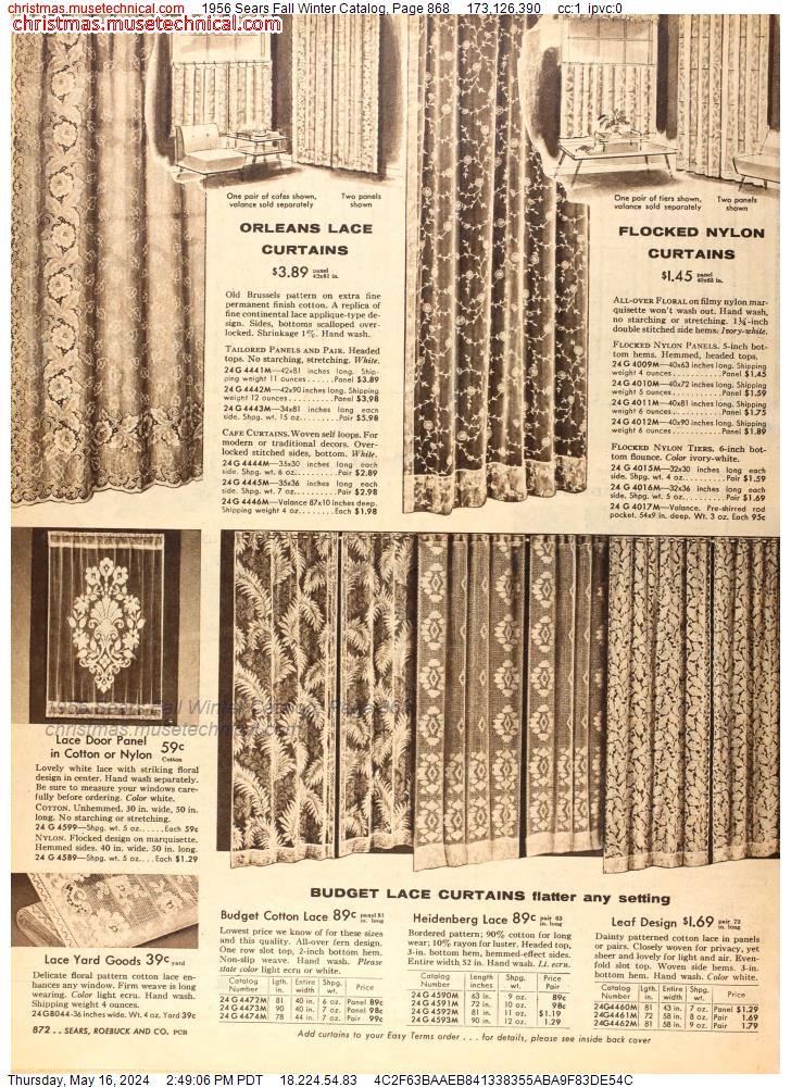 1956 Sears Fall Winter Catalog, Page 868