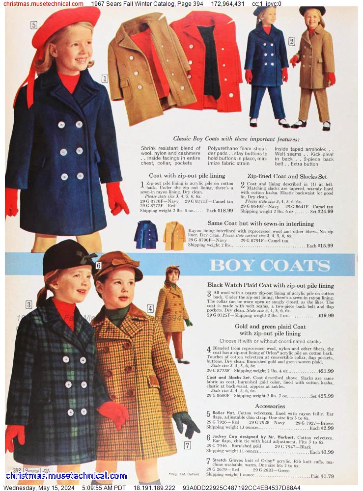 1967 Sears Fall Winter Catalog, Page 394