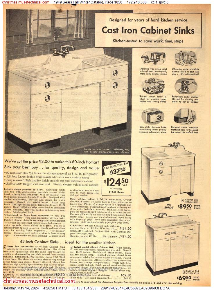 1949 Sears Fall Winter Catalog, Page 1050