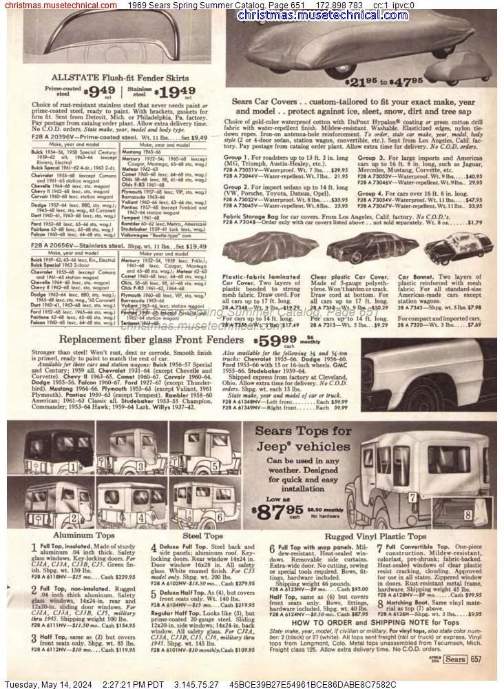 1969 Sears Spring Summer Catalog, Page 651