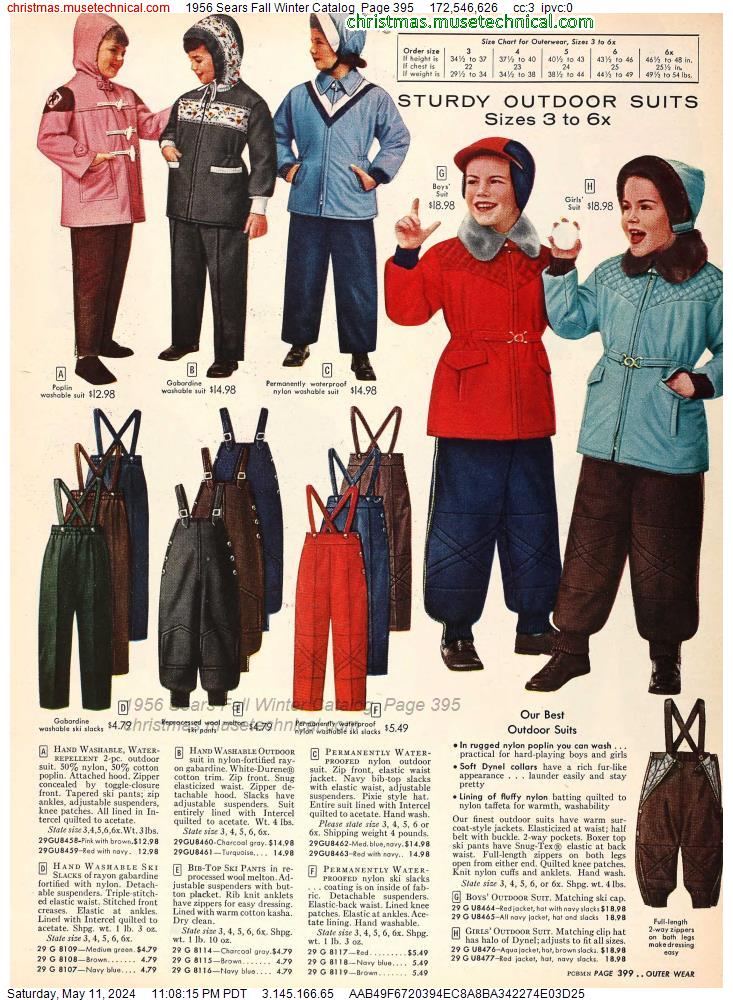 1956 Sears Fall Winter Catalog, Page 395