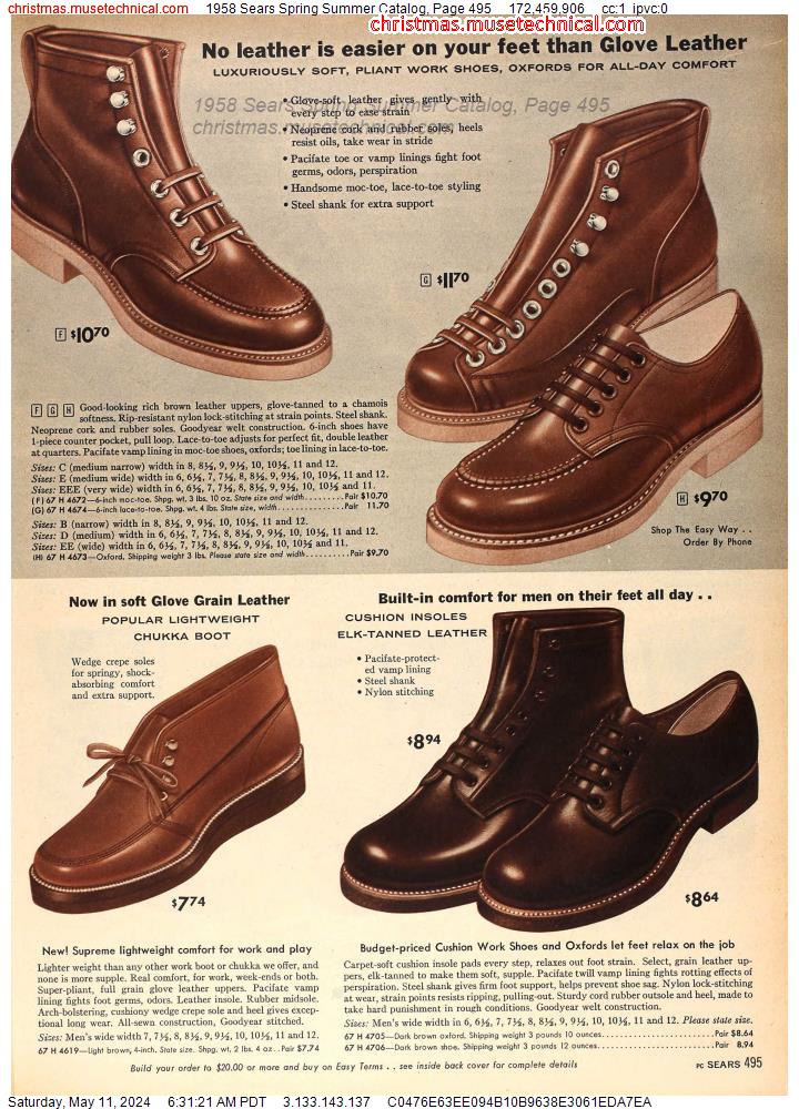 1958 Sears Spring Summer Catalog, Page 495