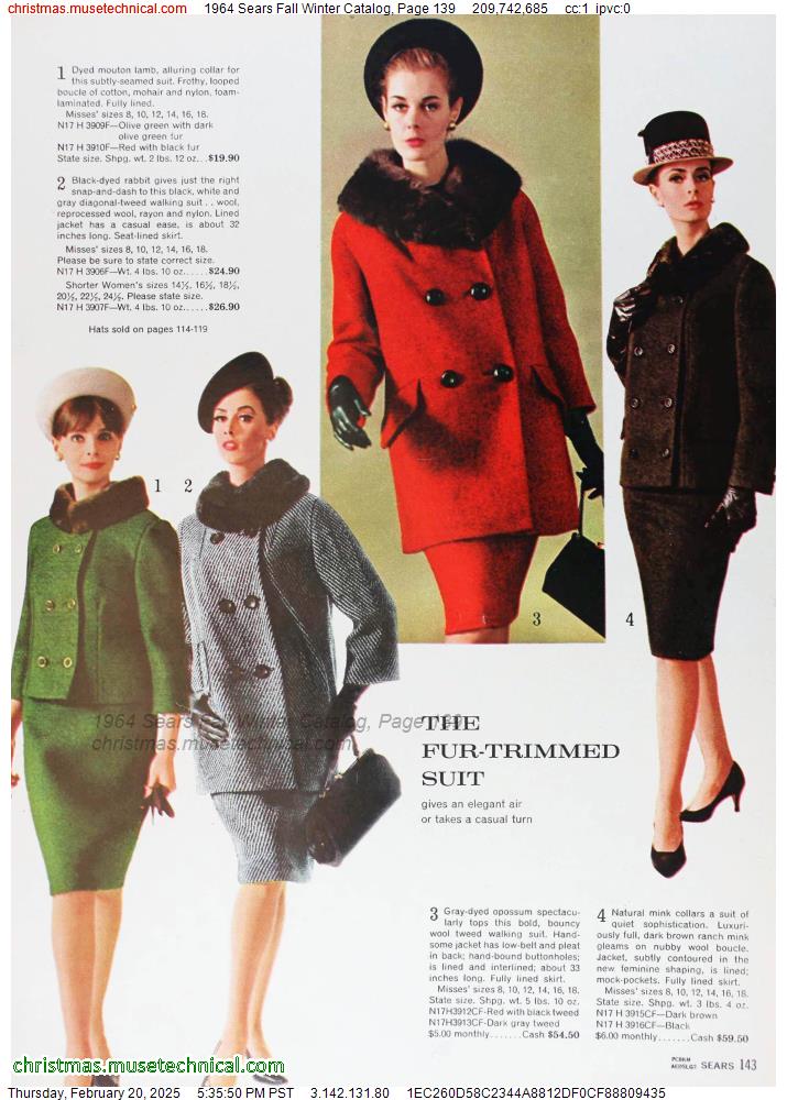 1964 Sears Fall Winter Catalog, Page 139