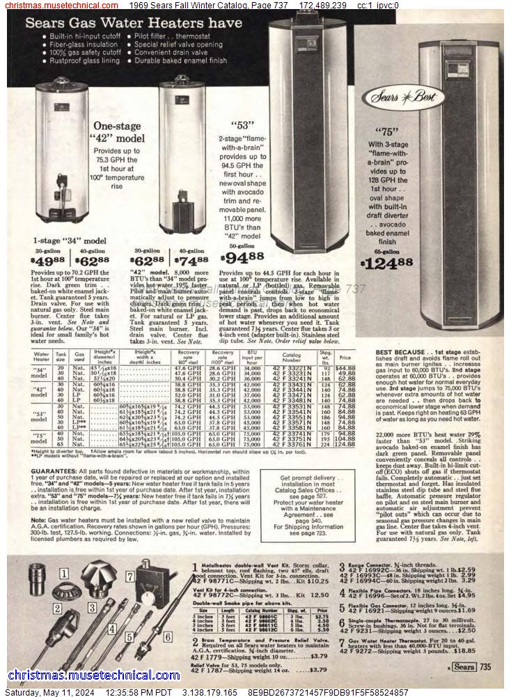 1969 Sears Fall Winter Catalog, Page 737