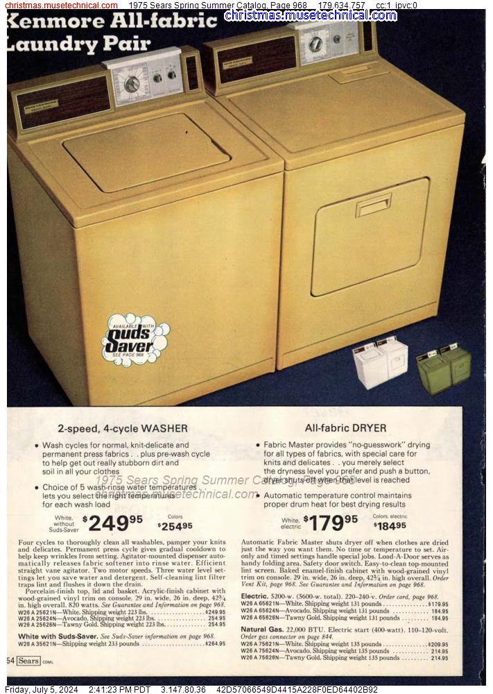 1975 Sears Spring Summer Catalog, Page 968