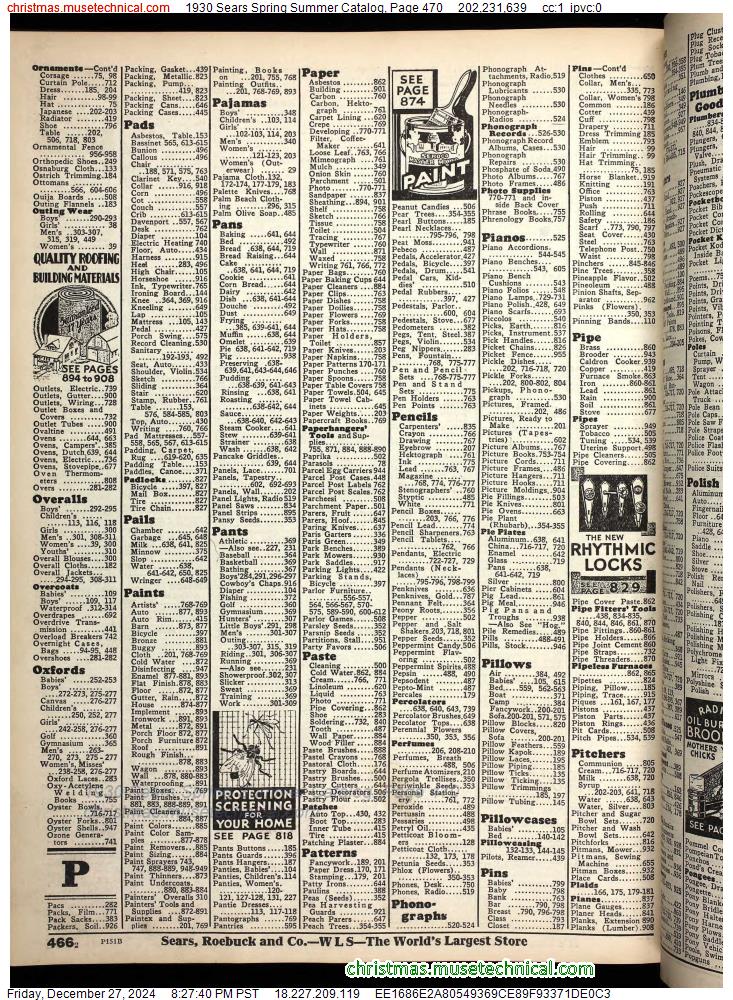 1930 Sears Spring Summer Catalog, Page 470