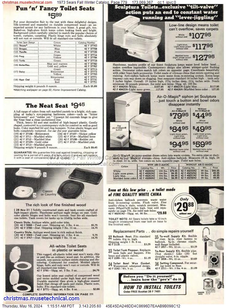 1973 Sears Fall Winter Catalog, Page 779