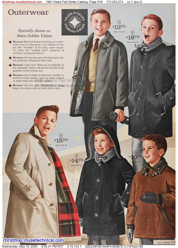 1961 Sears Fall Winter Catalog, Page 516