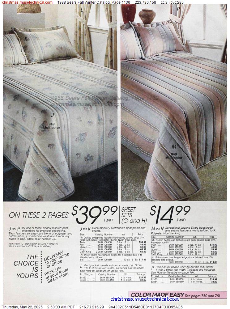 1988 Sears Fall Winter Catalog, Page 1130