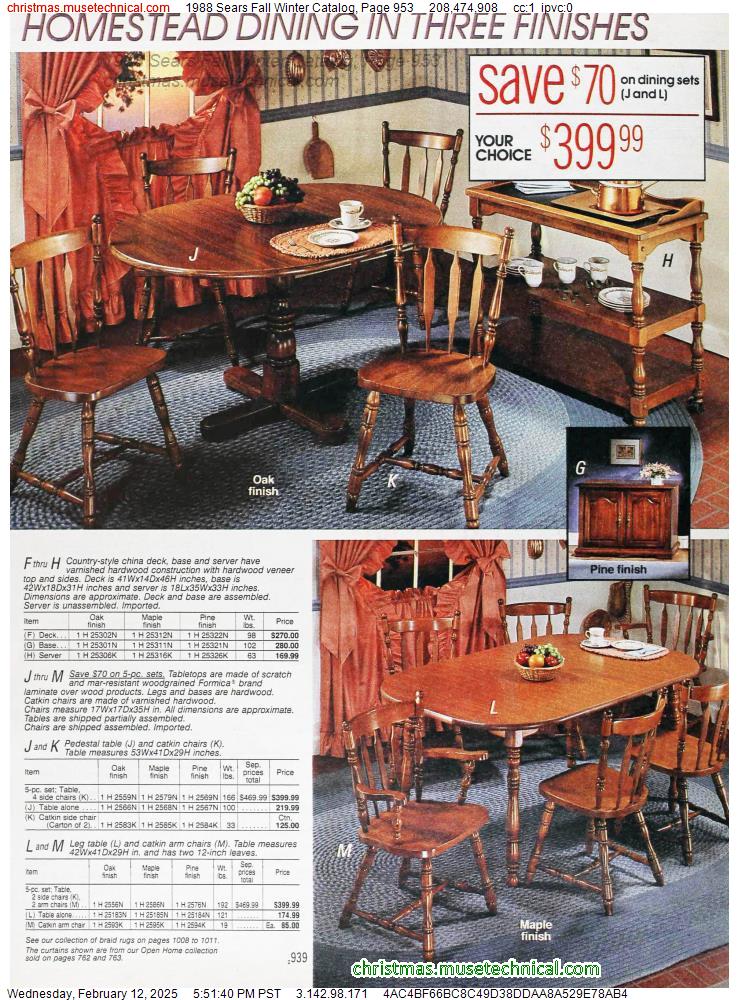 1988 Sears Fall Winter Catalog, Page 953