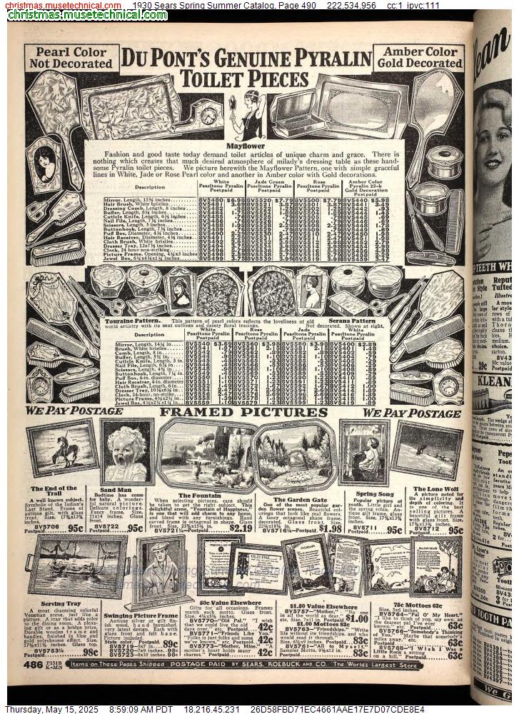 1930 Sears Spring Summer Catalog, Page 490