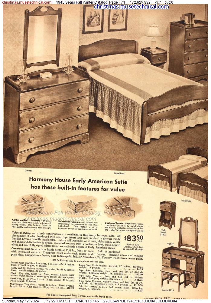 1945 Sears Fall Winter Catalog, Page 471