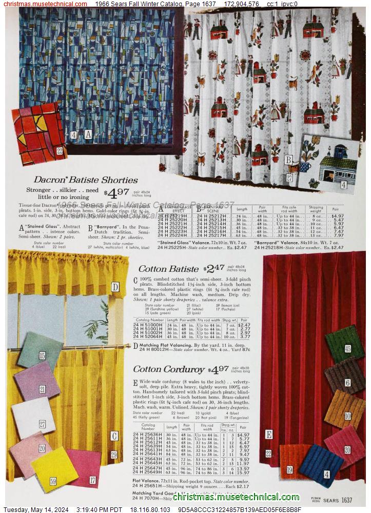 1966 Sears Fall Winter Catalog, Page 1637