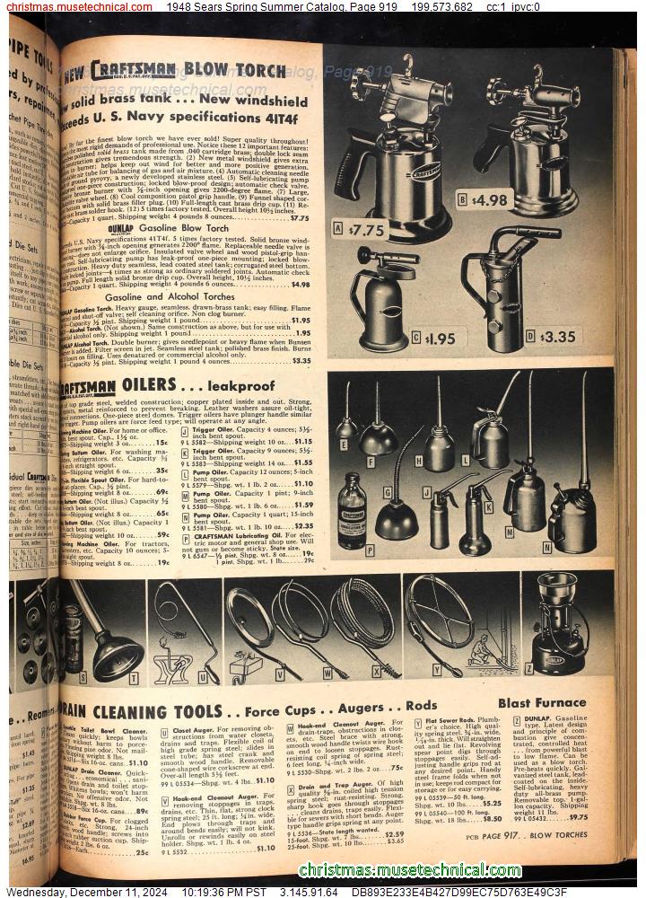 1948 Sears Spring Summer Catalog, Page 919