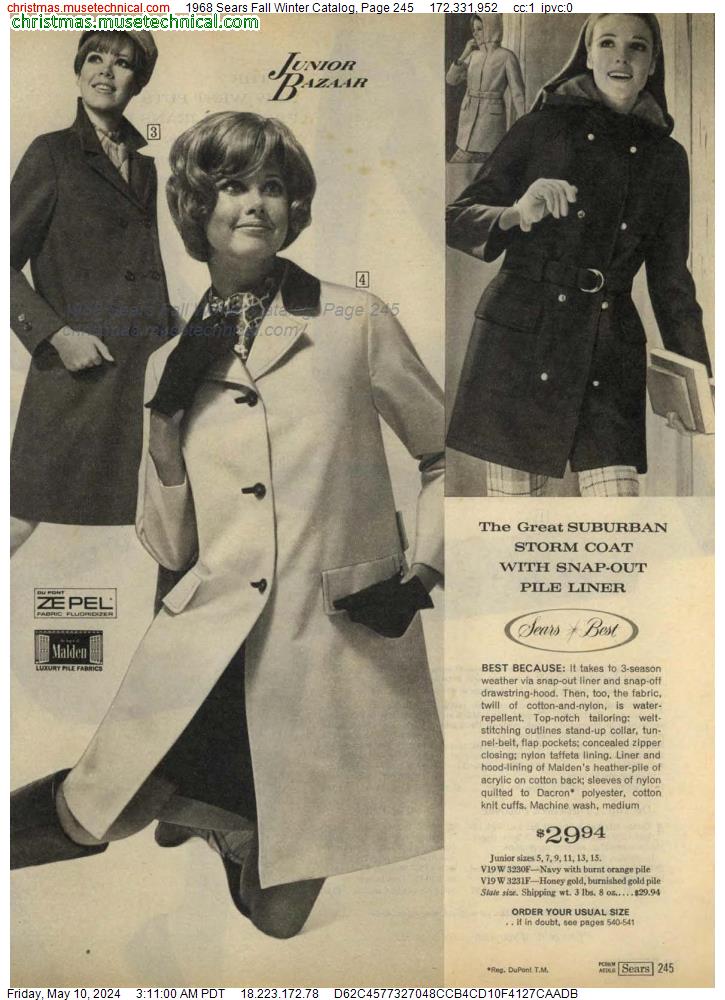 1968 Sears Fall Winter Catalog, Page 245