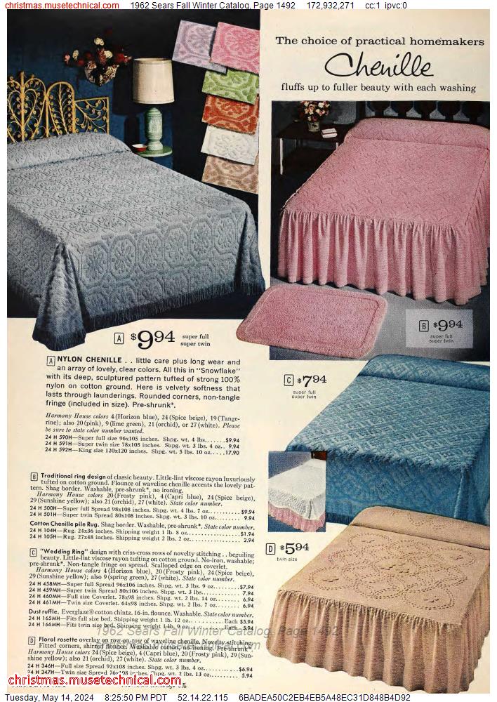 1962 Sears Fall Winter Catalog, Page 1492