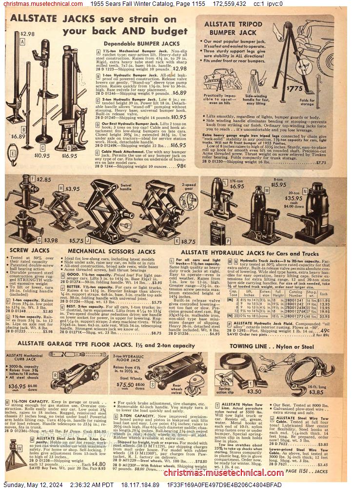 1955 Sears Fall Winter Catalog, Page 1155