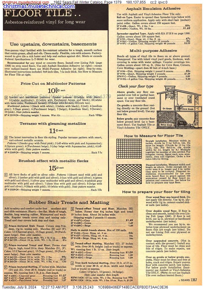 1962 Sears Fall Winter Catalog, Page 1379