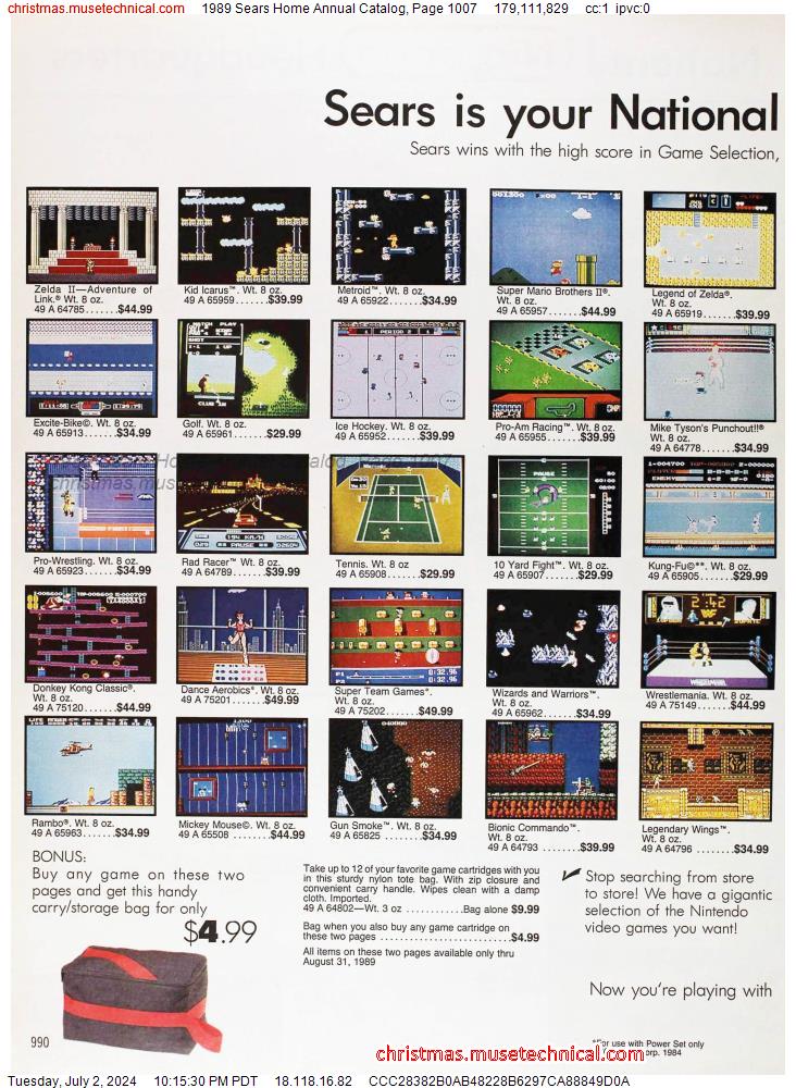 1989 Sears Home Annual Catalog, Page 1007