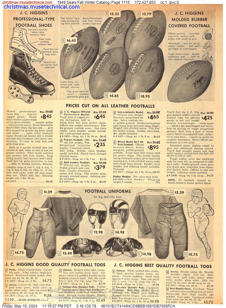 1949 Sears Fall Winter Catalog, Page 1115