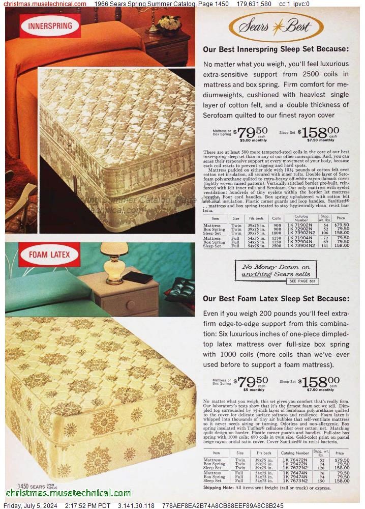 1966 Sears Spring Summer Catalog, Page 1450