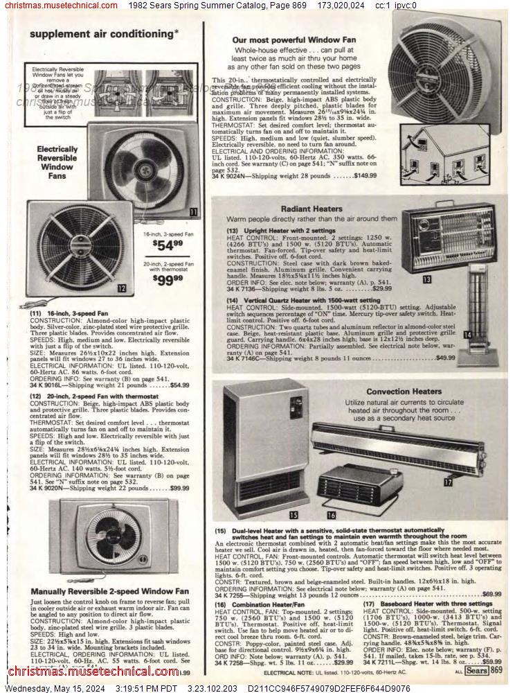 1982 Sears Spring Summer Catalog, Page 869