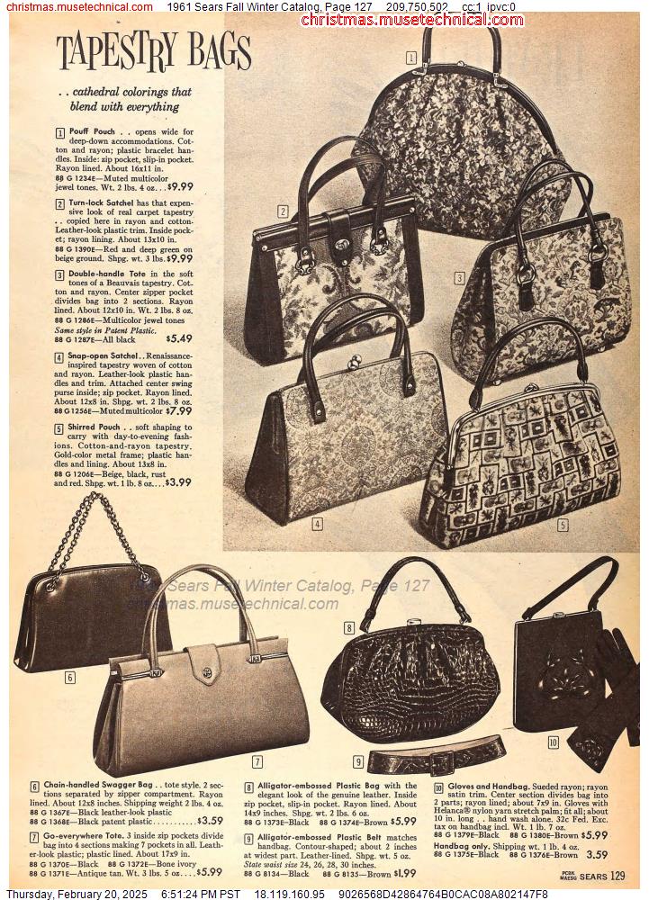 1961 Sears Fall Winter Catalog, Page 127