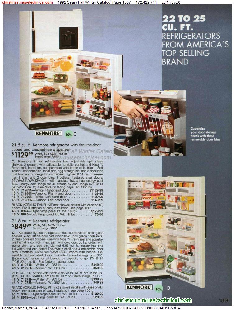 1992 Sears Fall Winter Catalog, Page 1567