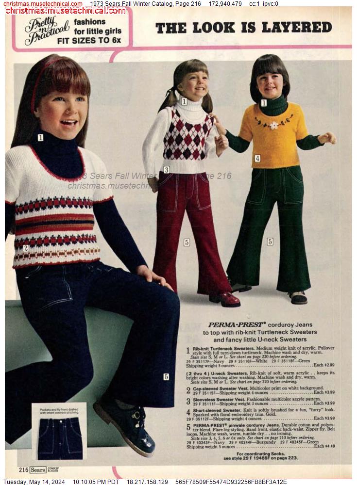 1973 Sears Fall Winter Catalog, Page 216