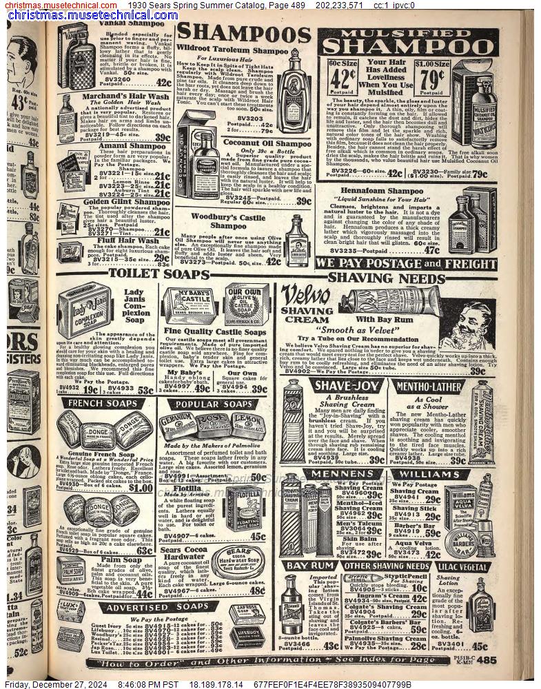 1930 Sears Spring Summer Catalog, Page 489