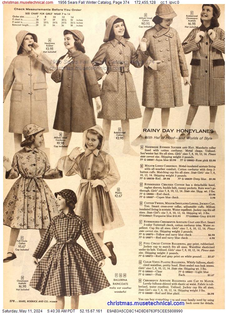 1956 Sears Fall Winter Catalog, Page 374
