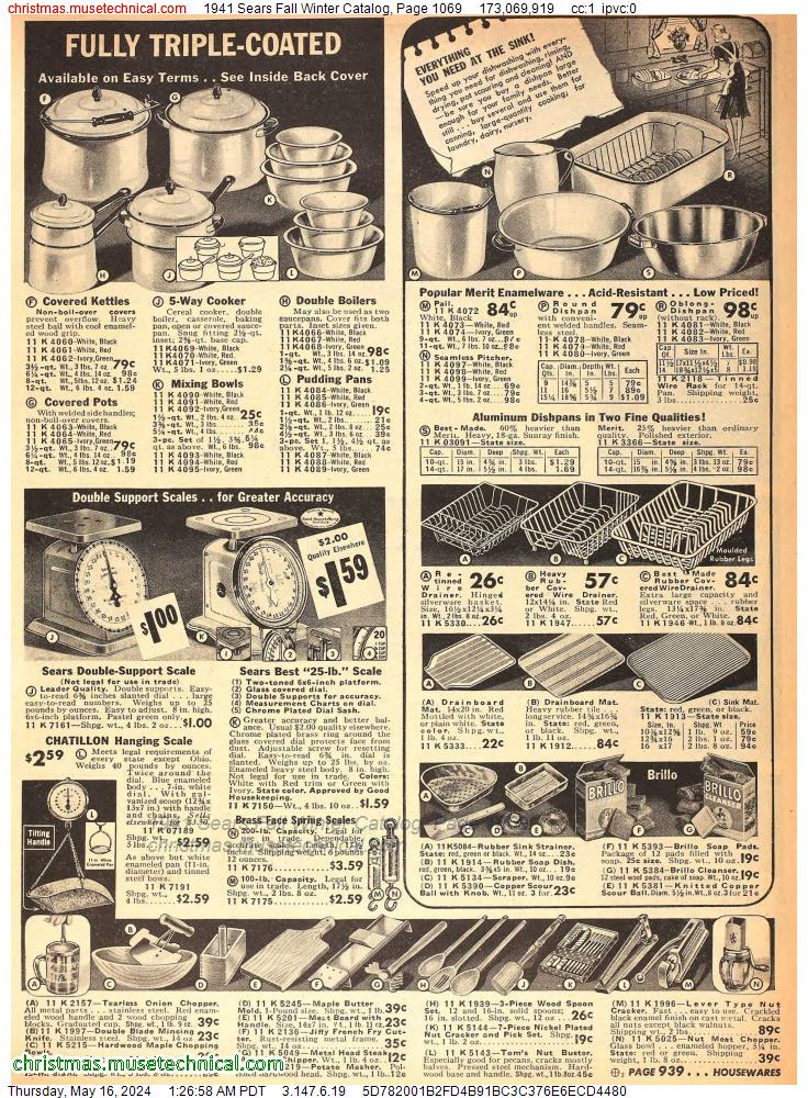 1941 Sears Fall Winter Catalog, Page 1069