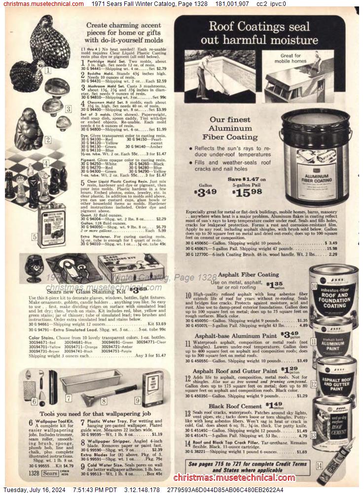 1971 Sears Fall Winter Catalog, Page 1328