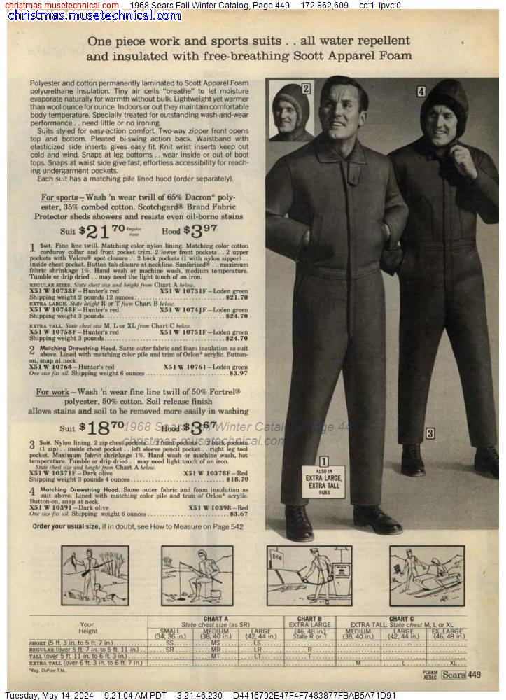 1968 Sears Fall Winter Catalog, Page 449