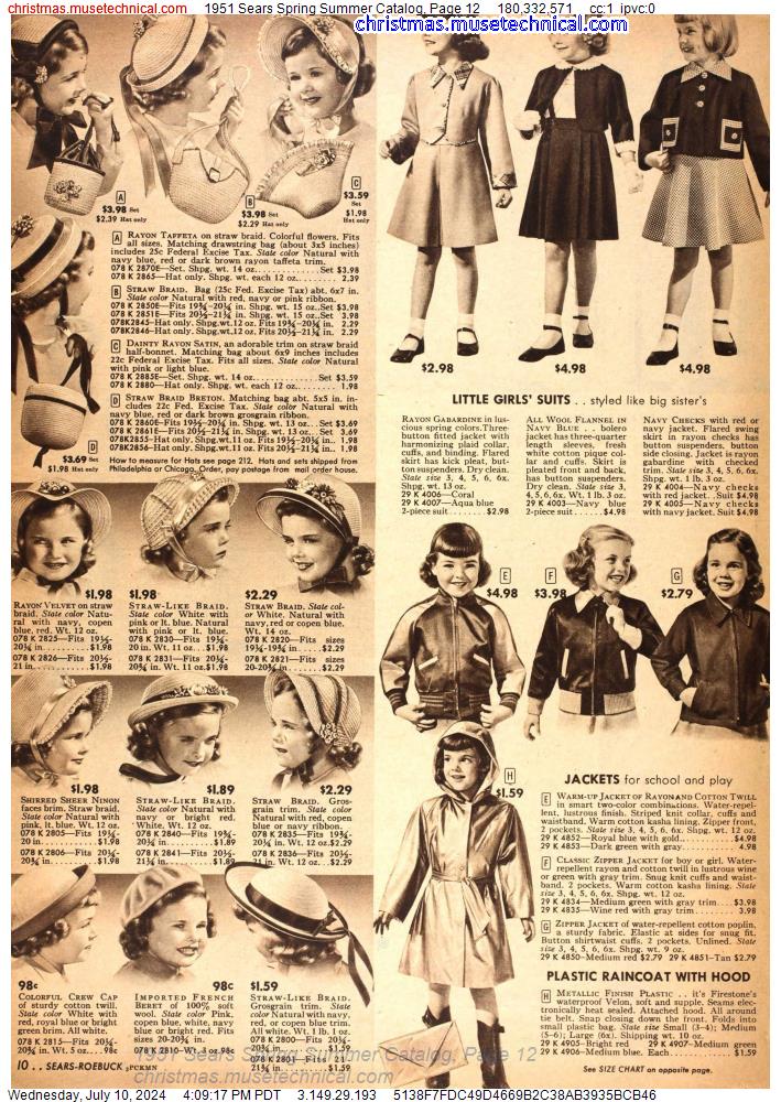 1951 Sears Spring Summer Catalog, Page 12