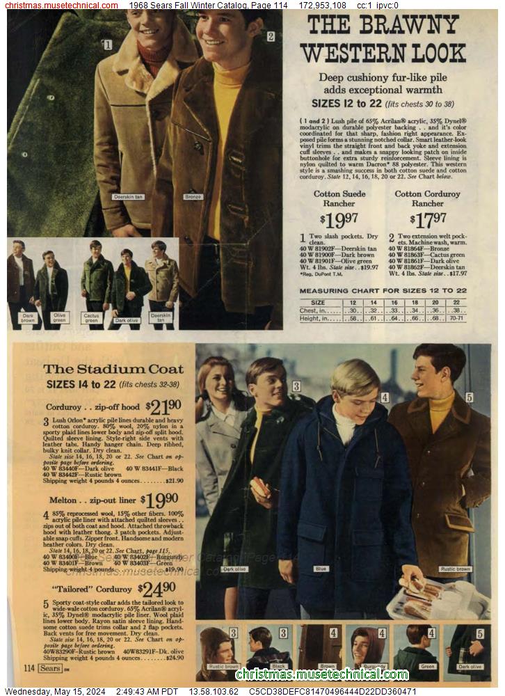 1968 Sears Fall Winter Catalog, Page 114