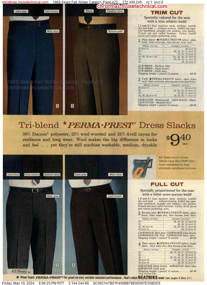 1968 Sears Fall Winter Catalog, Page 472