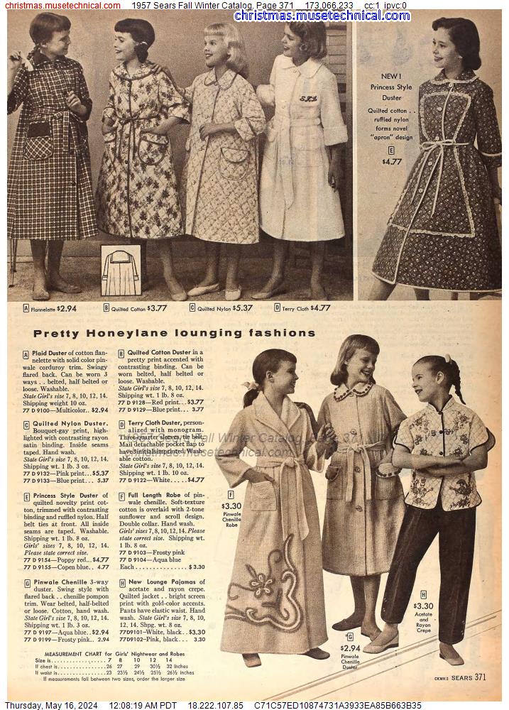 1957 Sears Fall Winter Catalog, Page 371