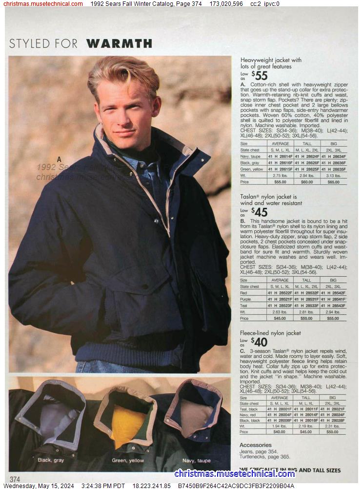 1992 Sears Fall Winter Catalog, Page 374