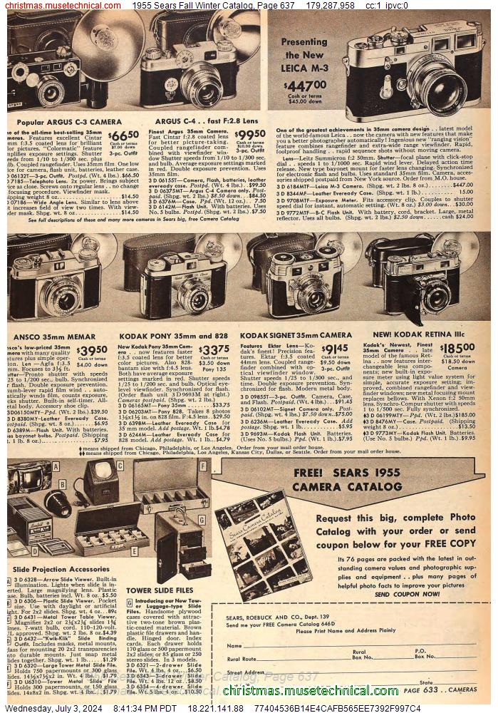 1955 Sears Fall Winter Catalog, Page 637