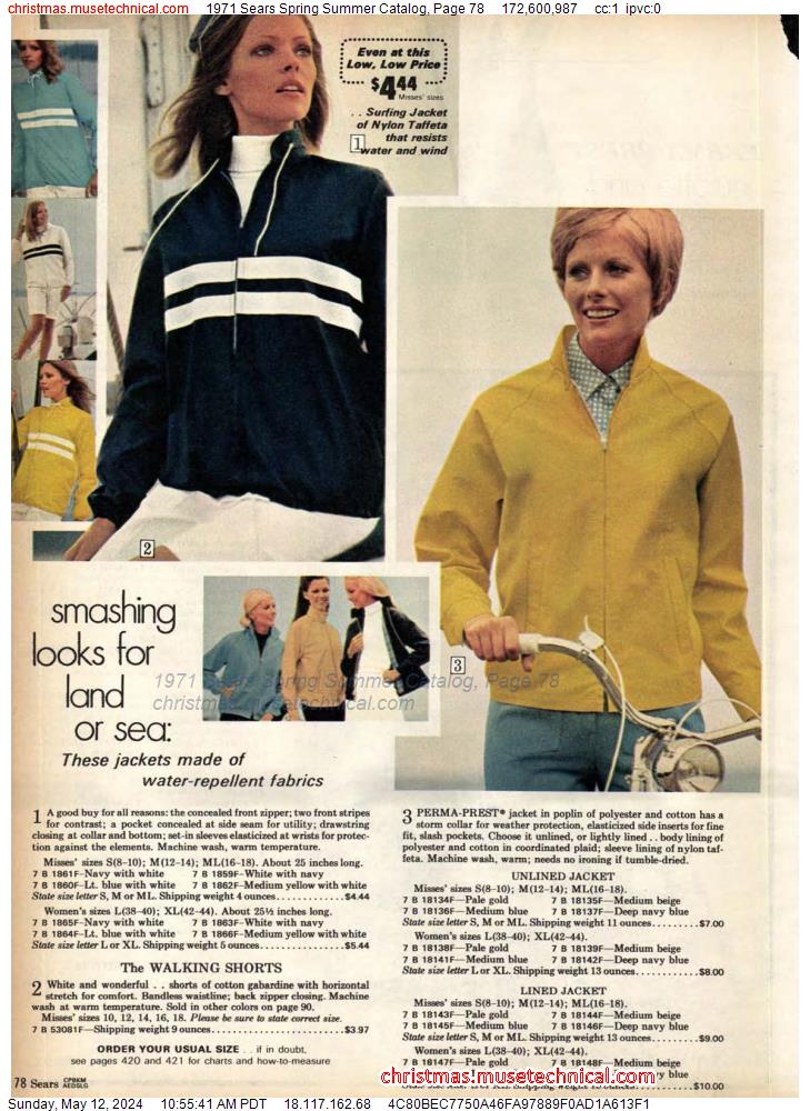 1971 Sears Spring Summer Catalog, Page 78