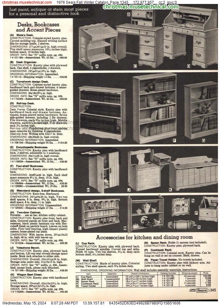 1976 Sears Fall Winter Catalog, Page 1345
