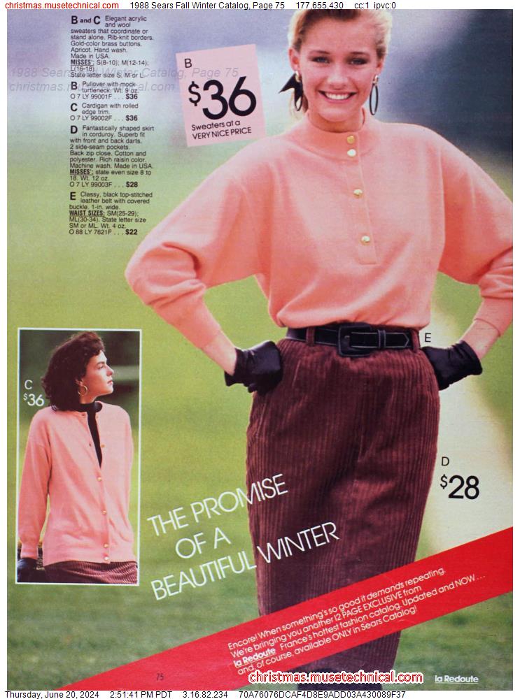 1988 Sears Fall Winter Catalog, Page 75